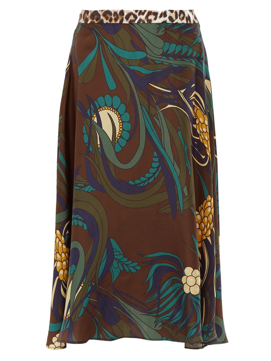 Print Floral-print silk-twill midi skirt | La Prestic Ouiston ...