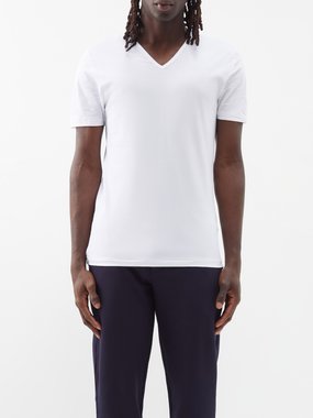 Zimmerli Pure Comfort V-neck cotton-blend T-shirt