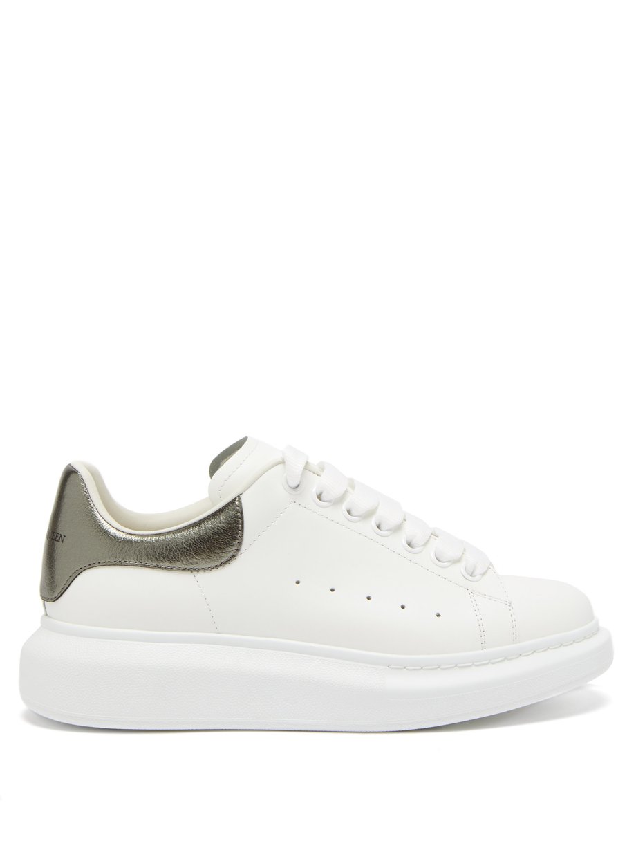 White Oversized leather trainers | Alexander McQueen | MATCHES UK