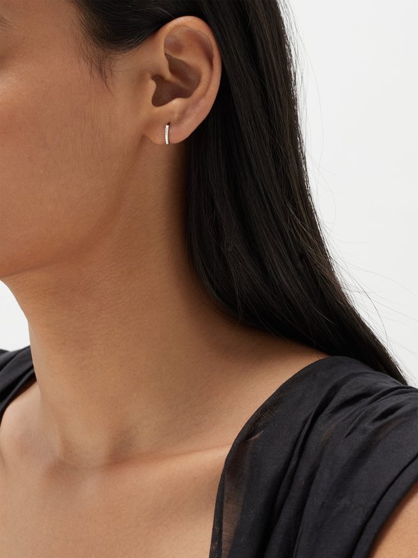Maria Tash Eternity diamond & 18kt white gold single earring