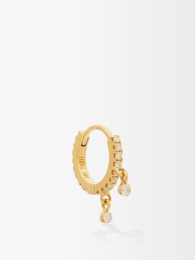 Maria Tash Diamond Eternity 18kt gold single hoop earring