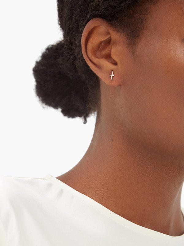 Maria Tash Lightning diamond & 18kt rose gold single earring