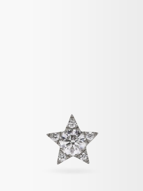 Maria Tash Star small diamond & 18kt gold single earring