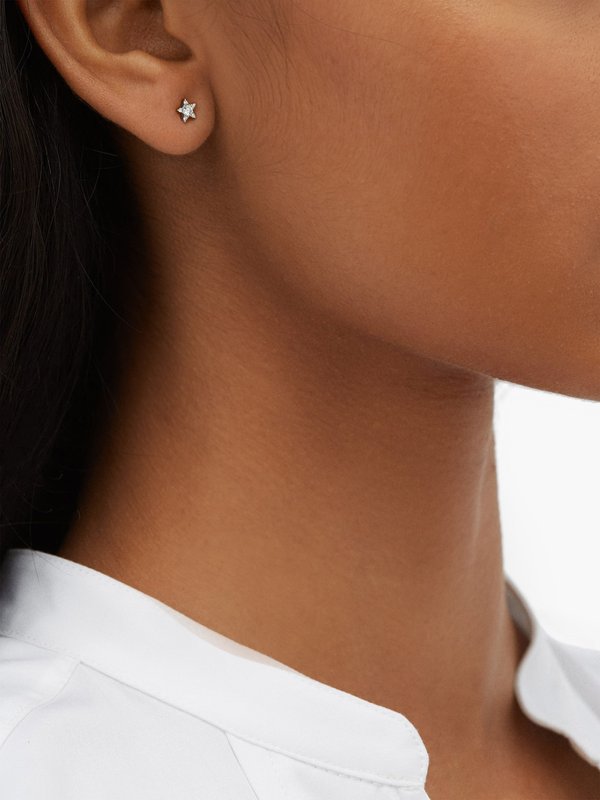Maria Tash Star small diamond & 18kt gold single earring