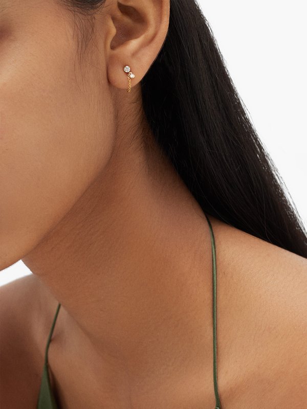 Maria Tash Invisible-set diamond & 18kt gold single earring