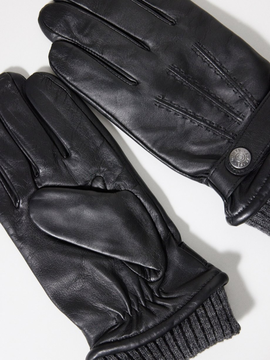 Henley Leather and Wool-Blend Tech Gloves