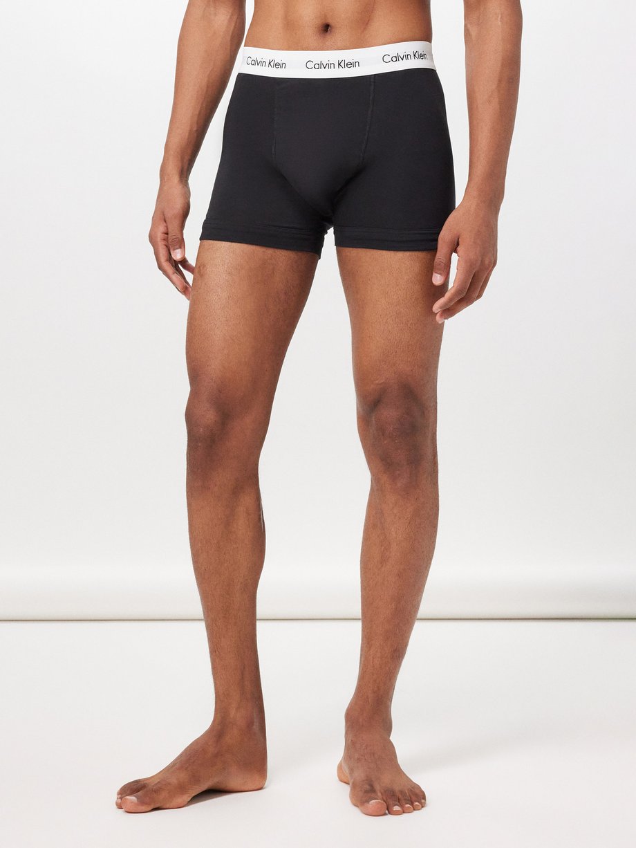 Black Pack of three stretch-cotton boxer trunks