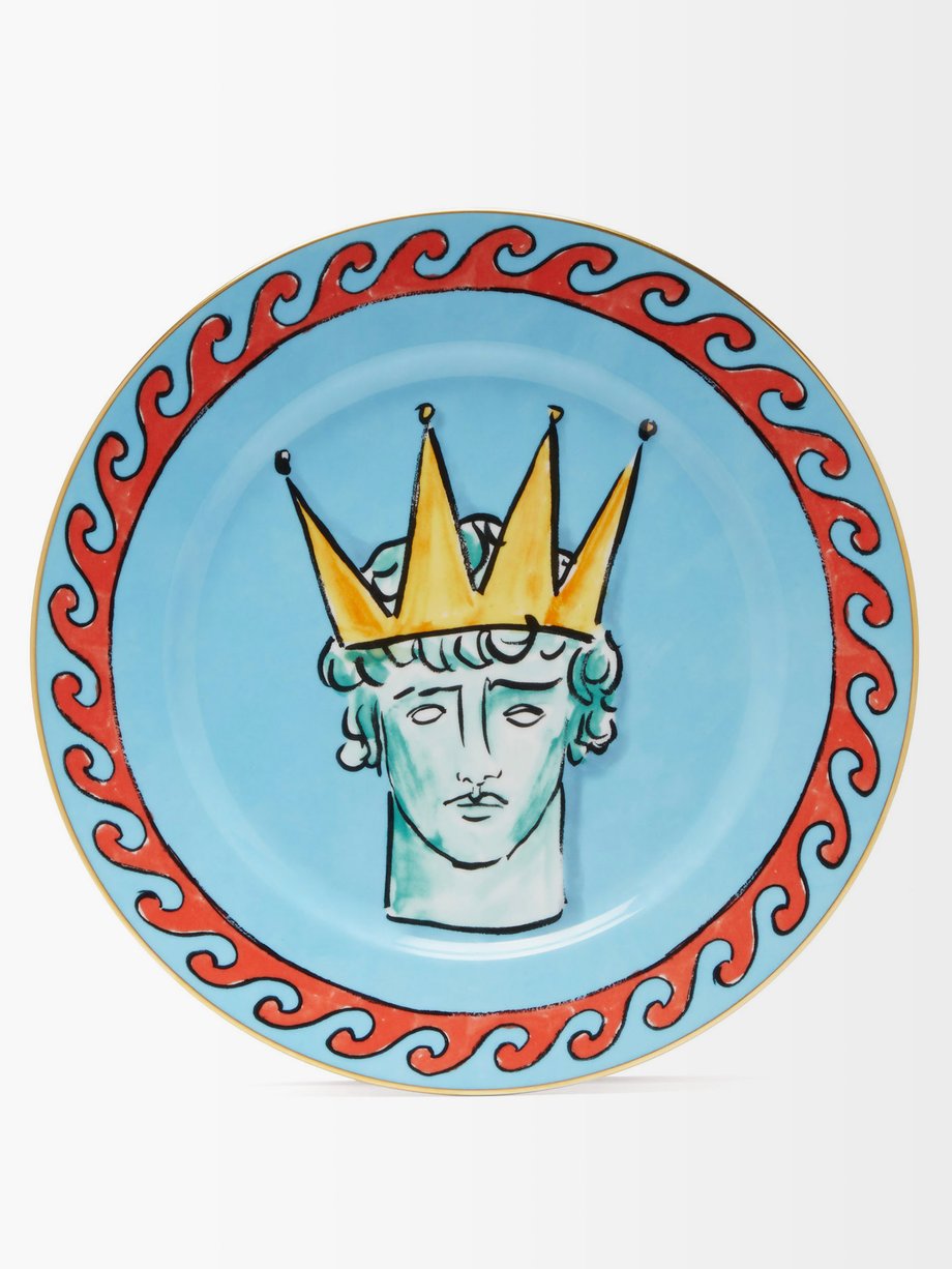 Blue X Luke Edward Hall Neptune porcelain dinner plate | Ginori