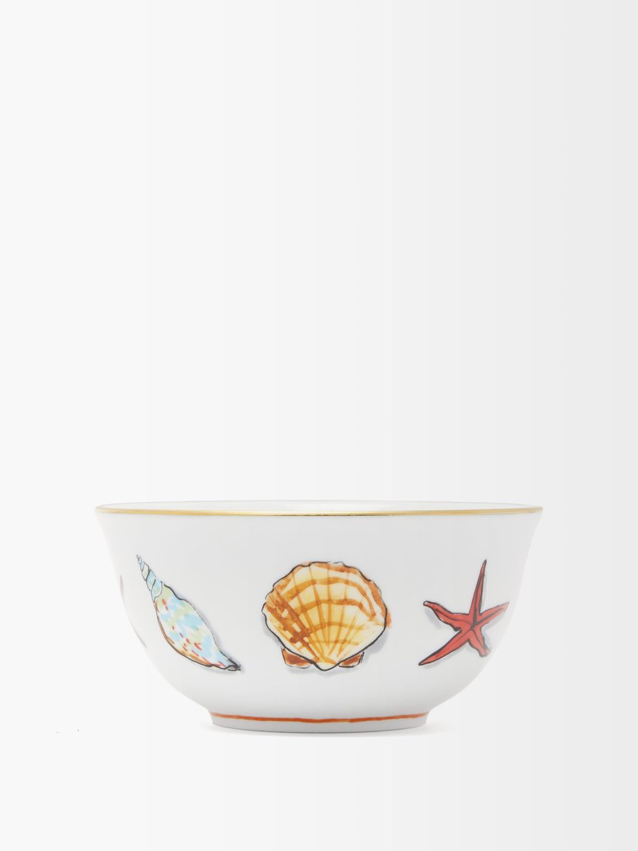 Ginori 1735 X Luke Edward Hall shell-print porcelain bowl