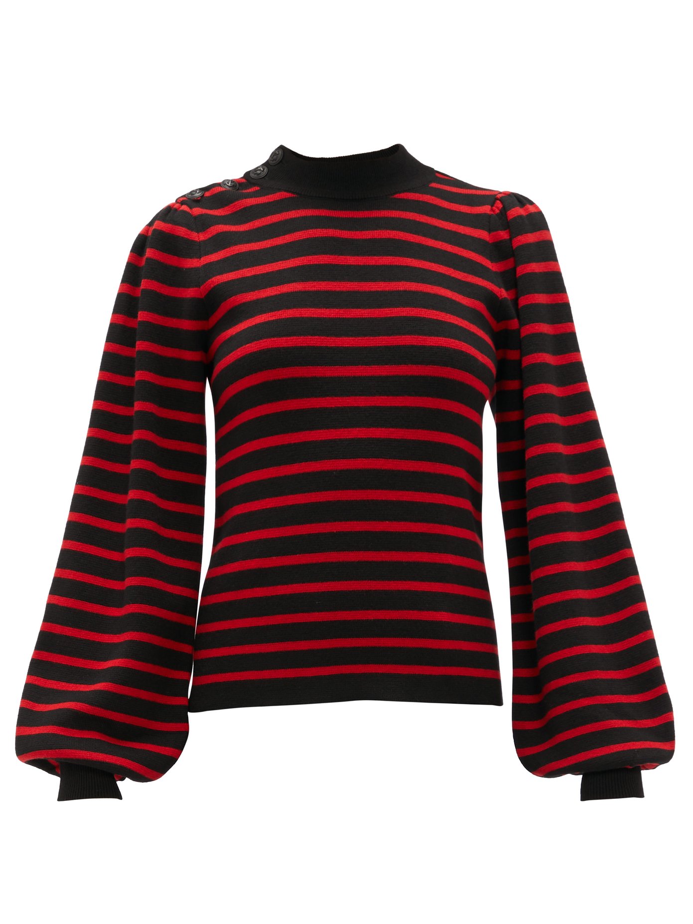 Красно черный свитер в полоску