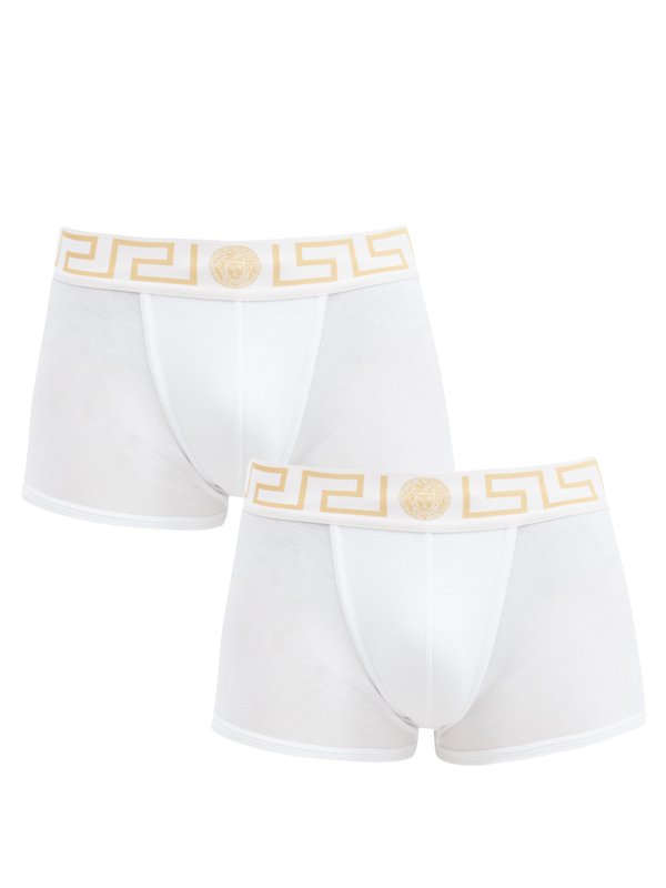Versace Pack of two logo stretch-cotton boxer briefs