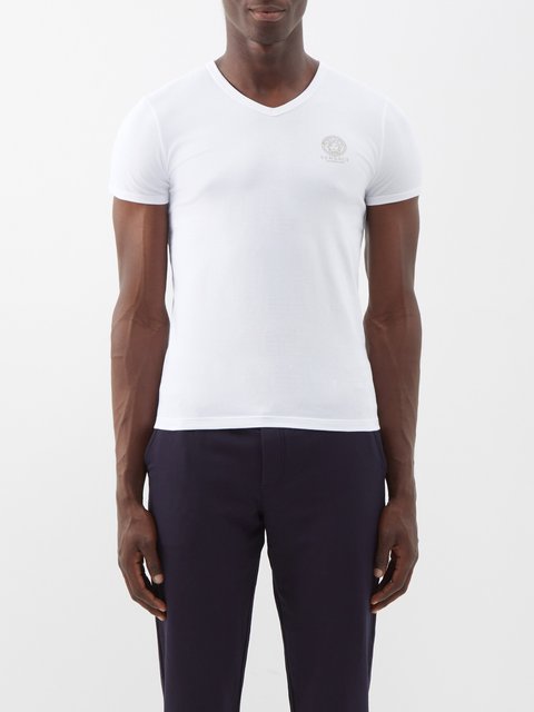 Versace Medusa Logo Stretch-Cotton Undershirt, Underwear