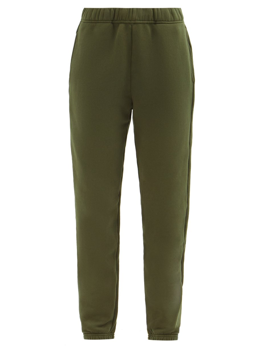 Green Brushed-back cotton track pants | Les Tien | MATCHESFASHION US