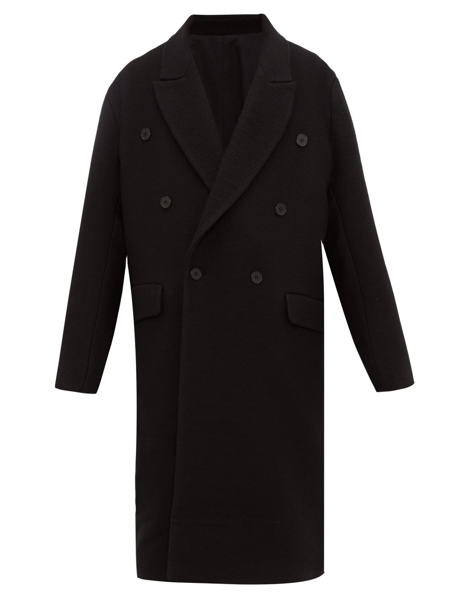 Black Dropped-shoulder wool coat | Raey | MATCHESFASHION US