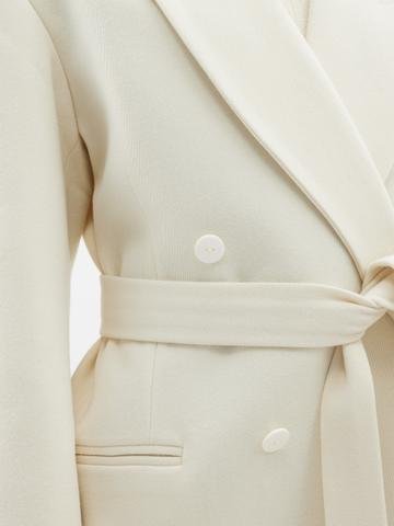 Neutral Exaggerated-shoulder wool-blend twill tux blazer | Raey ...