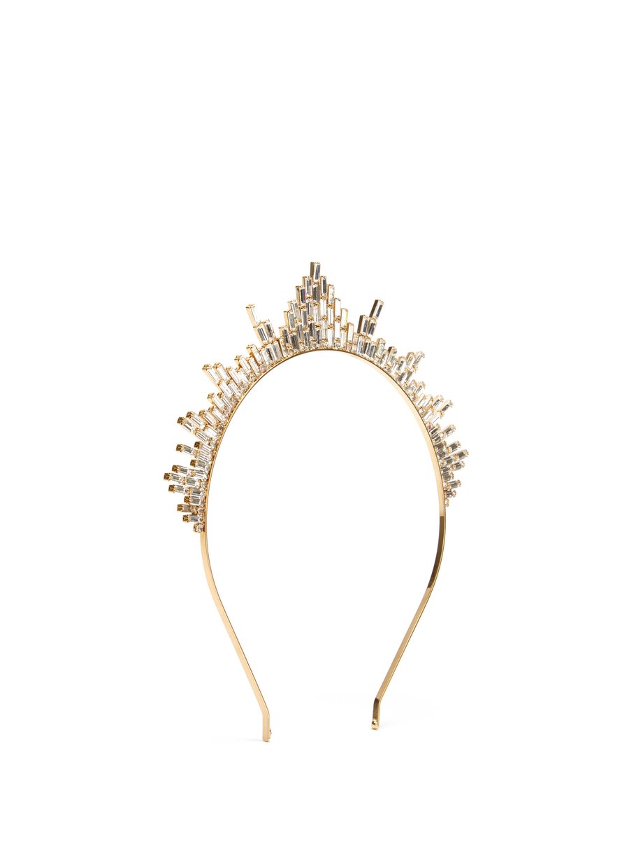 Metallic Divinità crystal-embellished headband | Rosantica ...
