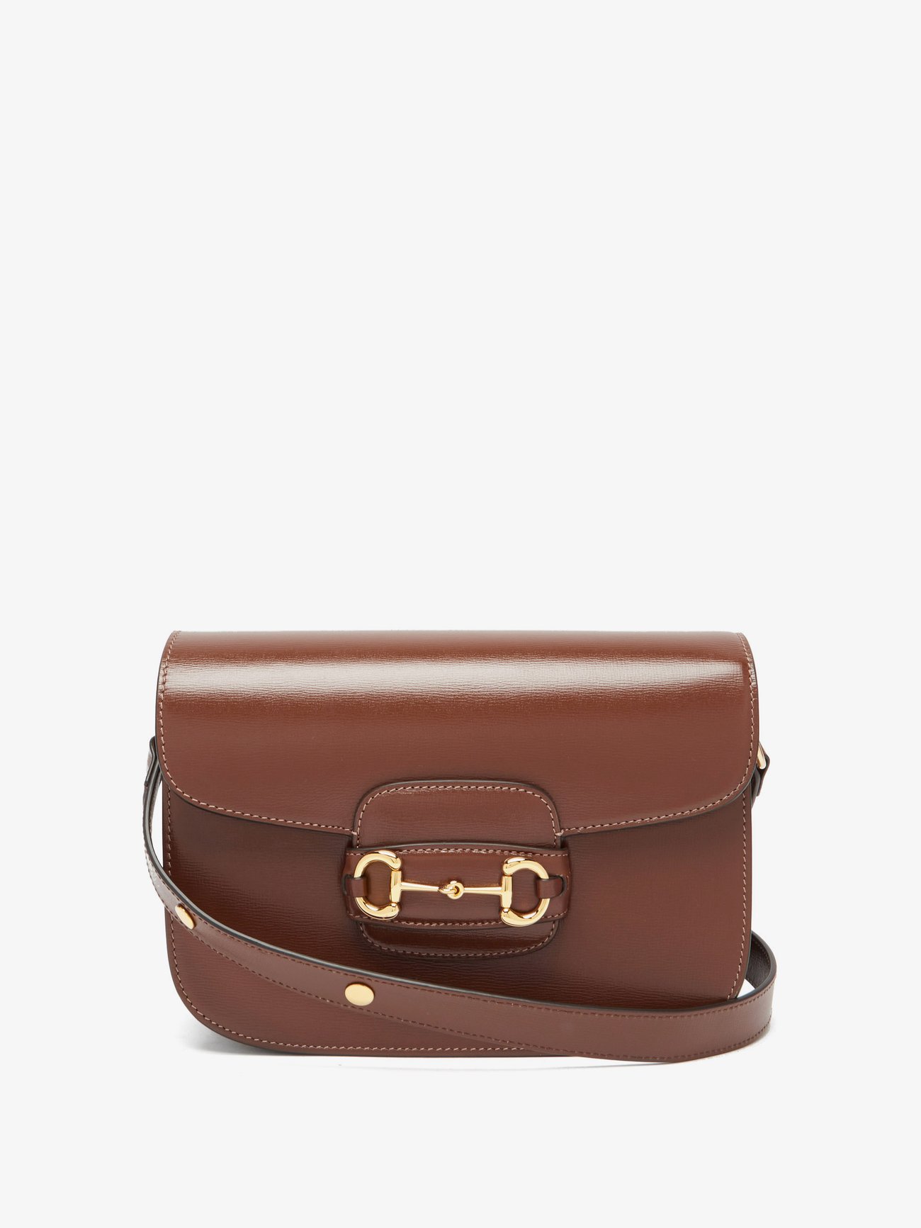 Tan 1955 Horsebit grained-leather shoulder bag | Gucci | MATCHES UK