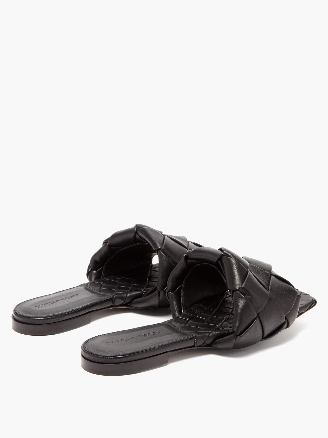 Lido Leather Sandals in Black - Bottega Veneta