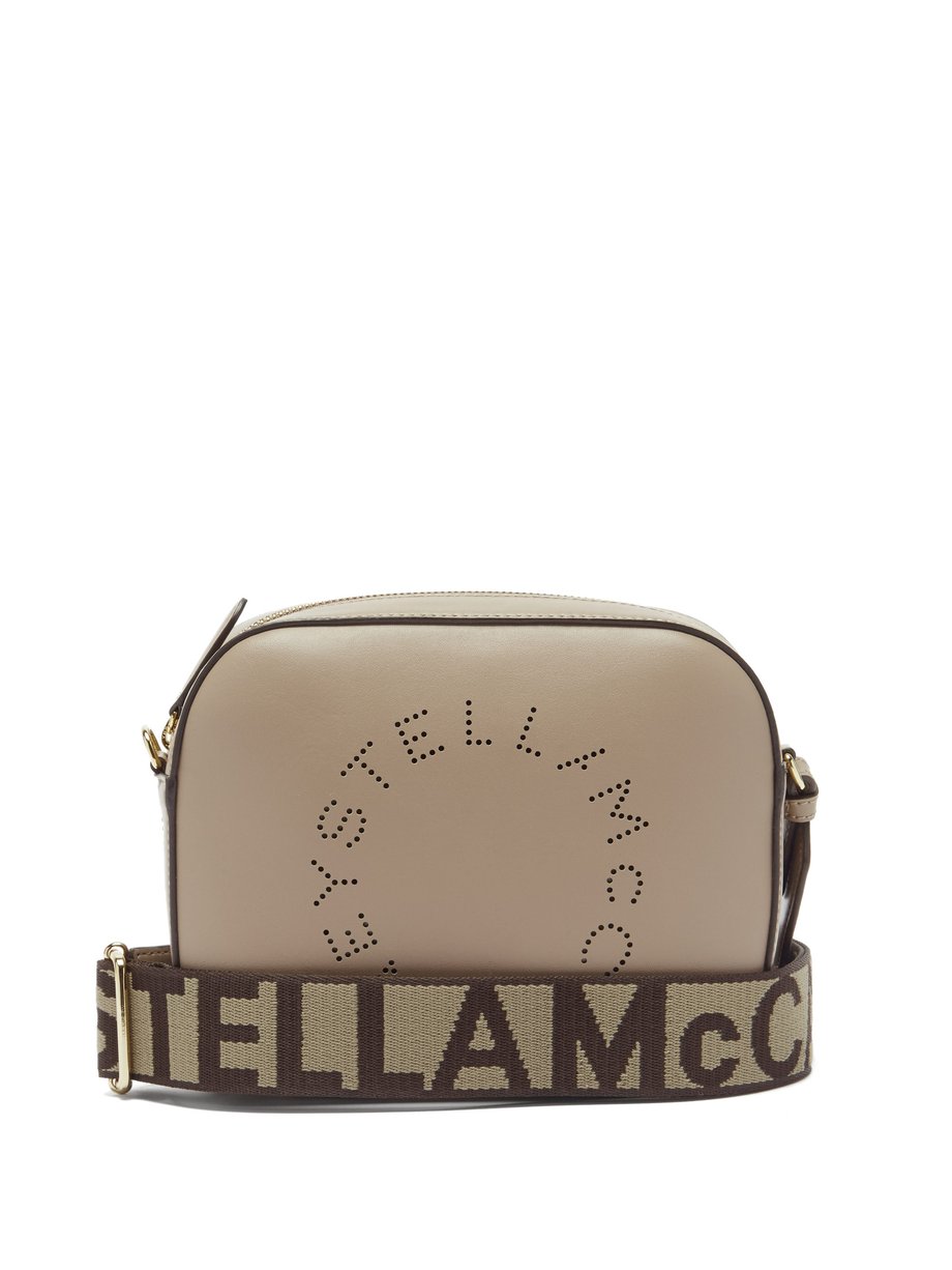 Brown Logo-strap faux-leather camera bag | Stella McCartney ...