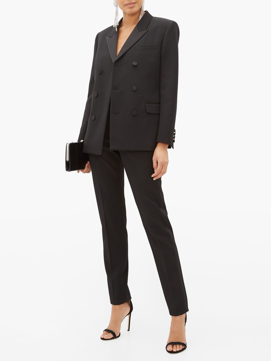 Black Premium Lace Detail Tuxedo Trousers