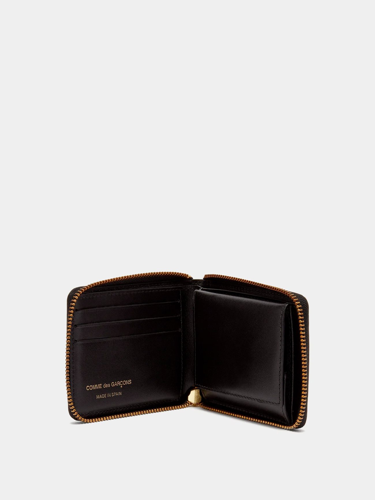 Comme des Garçons Women's Zip-Around Leather Wallet - Unisex - Leather - Black - Wallets