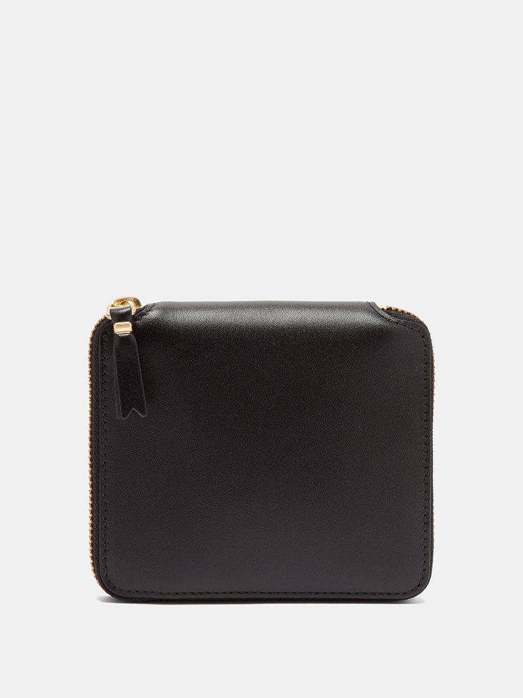 Black Zip-around leather wallet | Comme des Garçons Wallet