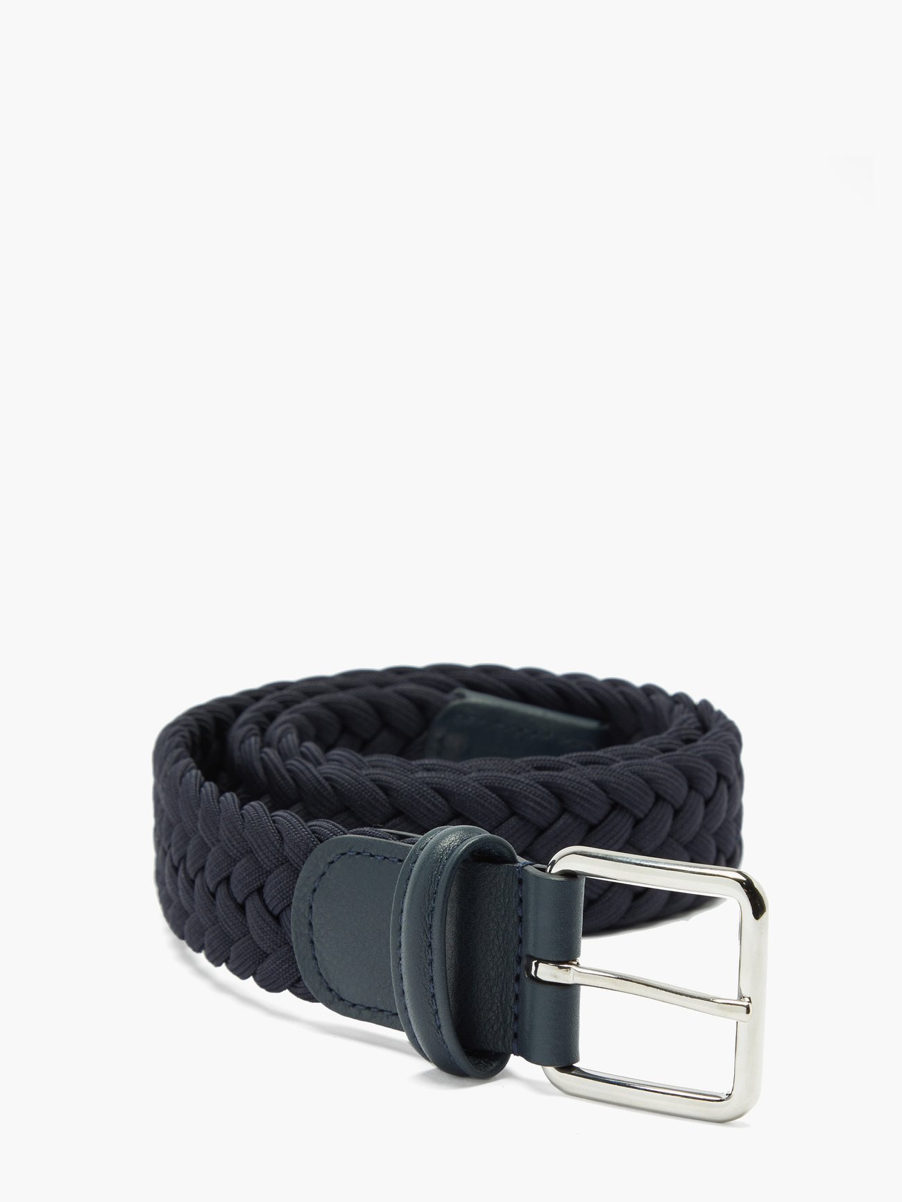 Navy Woven elasticated belt, Anderson's