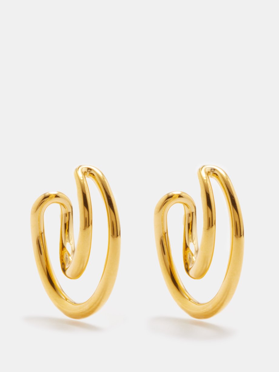 Gold Initial mini gold-vermeil hoop earrings | Charlotte Chesnais