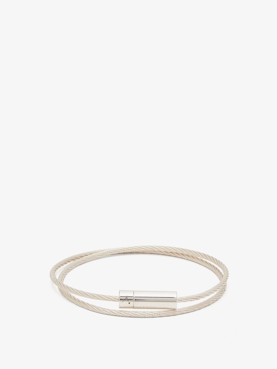 Le Gramme Le 9g Brushed Cable Bracelet in White for Men  Lyst