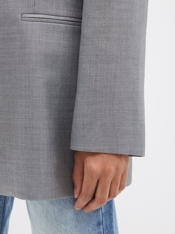 Raey Oversized collarless wool-blend suit jacket
