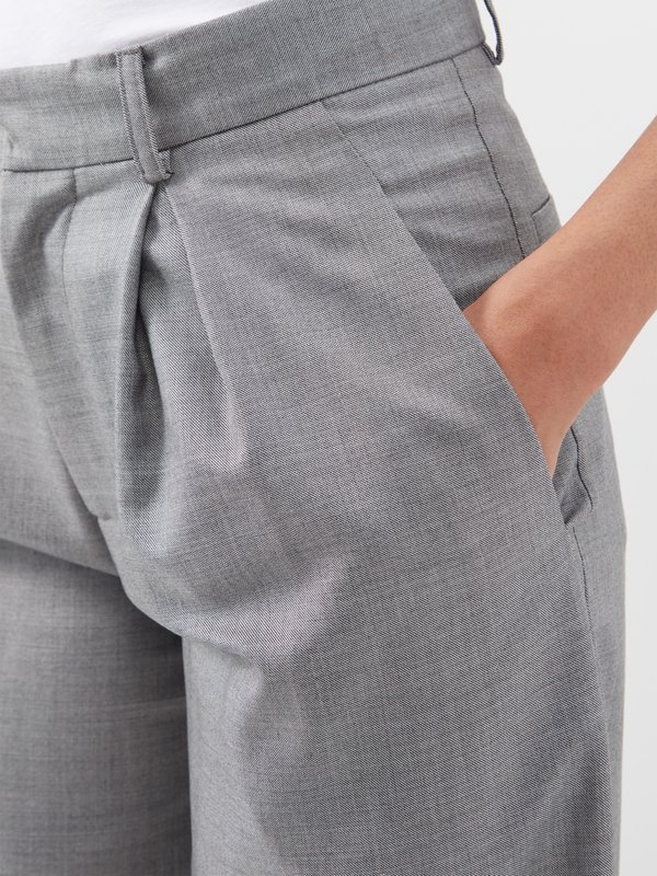 Grey Wide-leg wool-blend trousers | Raey | MATCHES UK