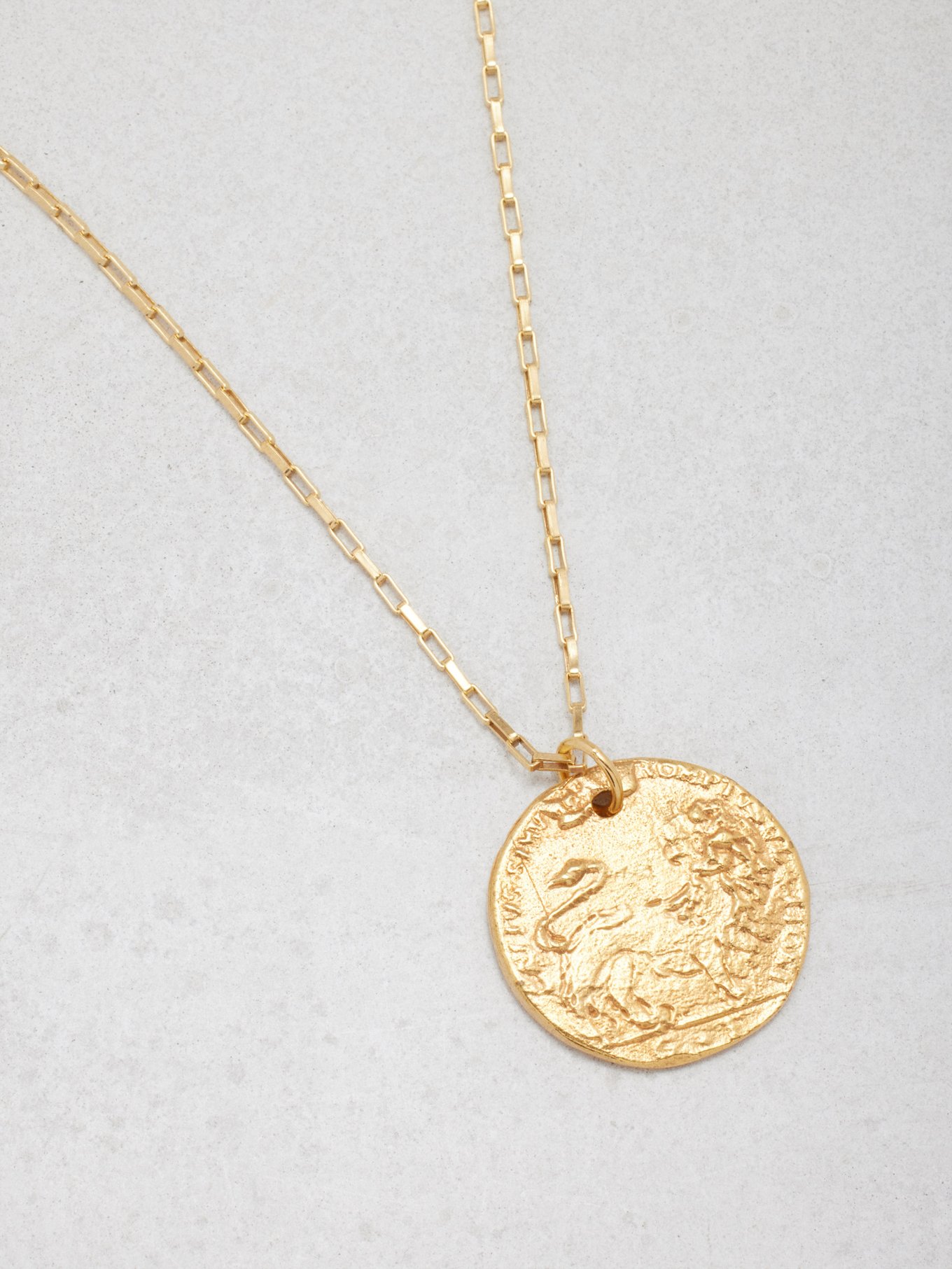 Gold Il Leone 24kt gold plated necklace Alighieri MATCHES UK