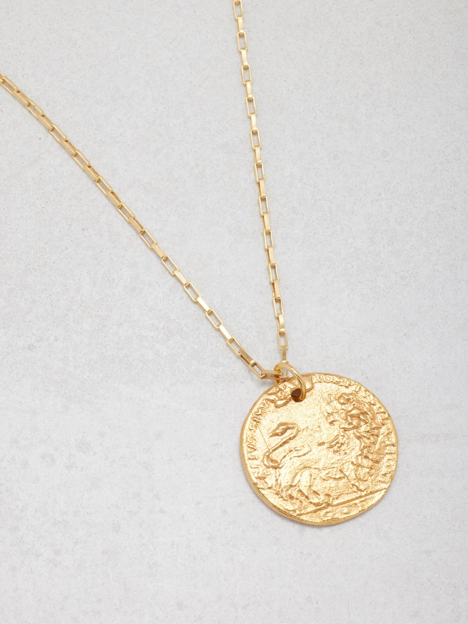 Gold Il Leone 24kt gold-plated necklace | Alighieri | MATCHES UK
