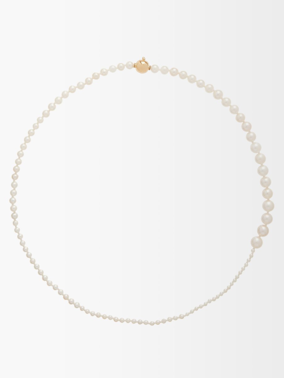 White Petit Peggy pearl & 14kt gold necklace | Sophie Bille Brahe ...