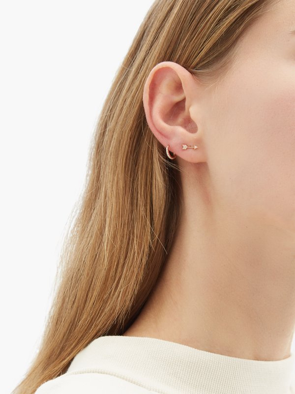 Maria Tash Eternity diamond & 18kt rose-gold single earring