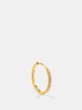 Maria Tash Eternity diamond & 18kt gold hoop single earring