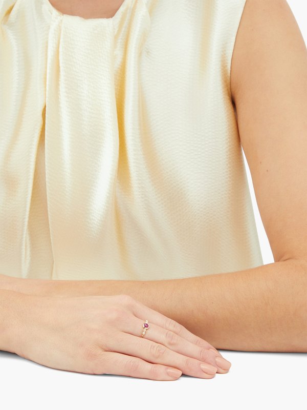Anissa Kermiche July diamond, ruby & gold chain ring
