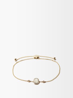 Anissa Kermiche Bracelet en or à diamants et pierre de lune June