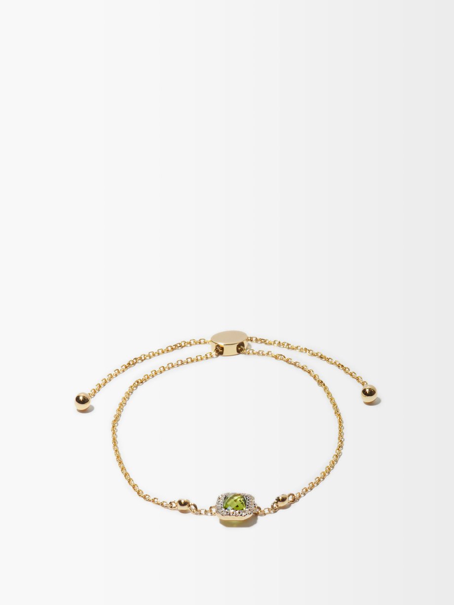 Anissa Kermiche August diamond, peridot & 14kt gold bracelet