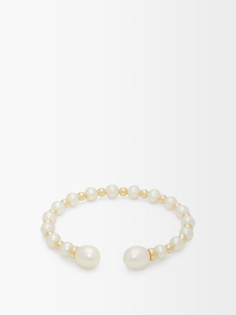 Anissa Kermiche Impromptu pearl & 14kt gold cuff