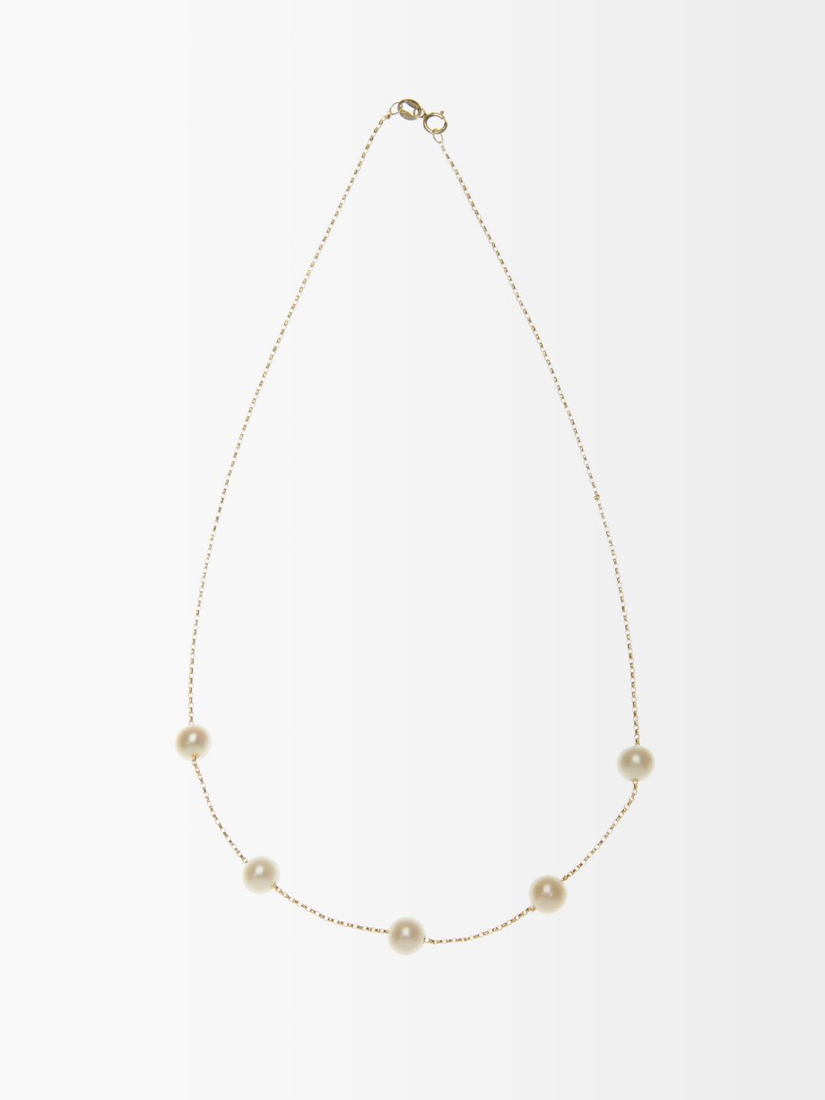 Anissa Kermiche Frost in May pearl & 14kt gold choker