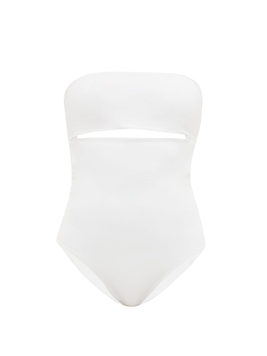 White Highlight strapless cutout swimsuit | Jade Swim | MATCHESFASHION US