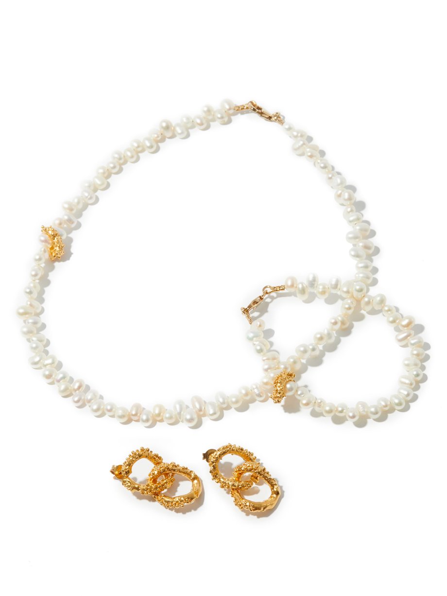 Alighieri Pearl earrings, necklace and bracelet
