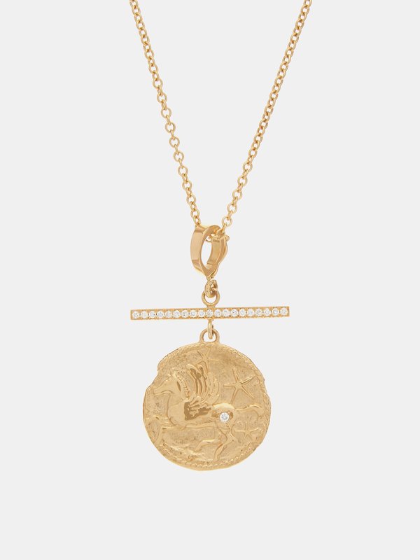 Italian 18kt Gold Over Sterling Replica Coin Drop Necklace | Ross-Simons