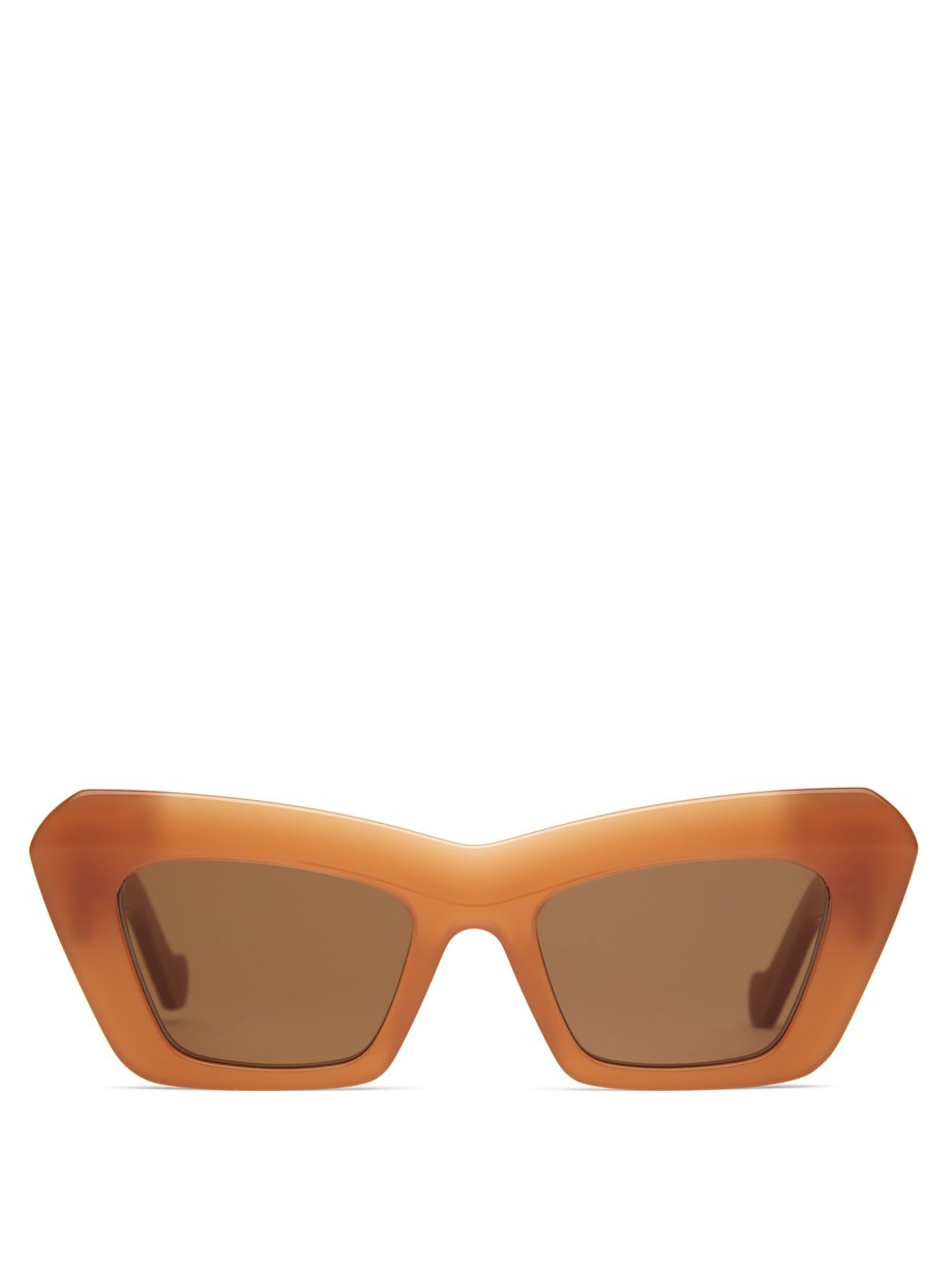 Brown Anagram-logo cat-eye acetate sunglasses | LOEWE | MATCHESFASHION UK