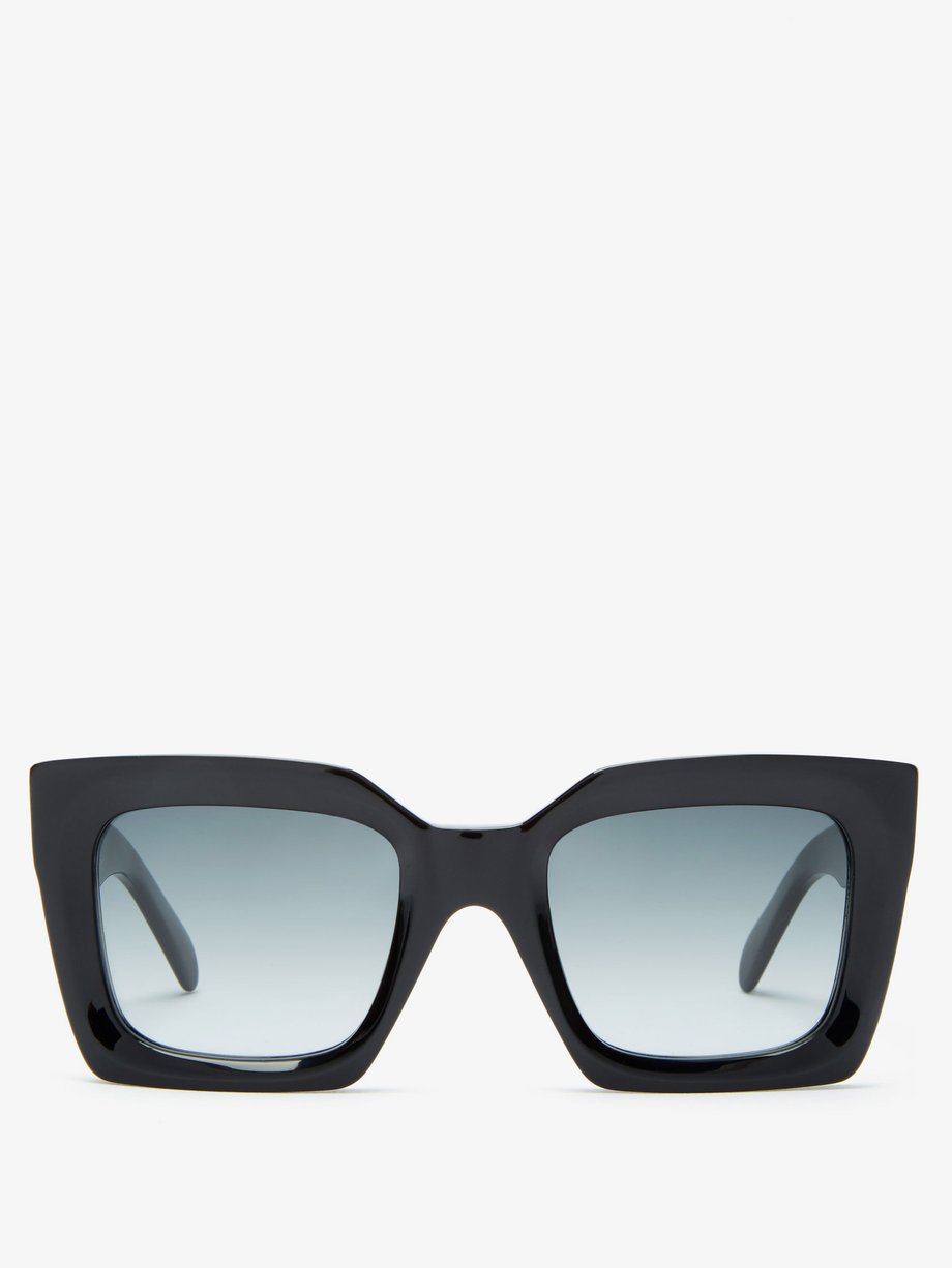 CELINE EYEWEAR Oversized square-frame acetate sunglasses