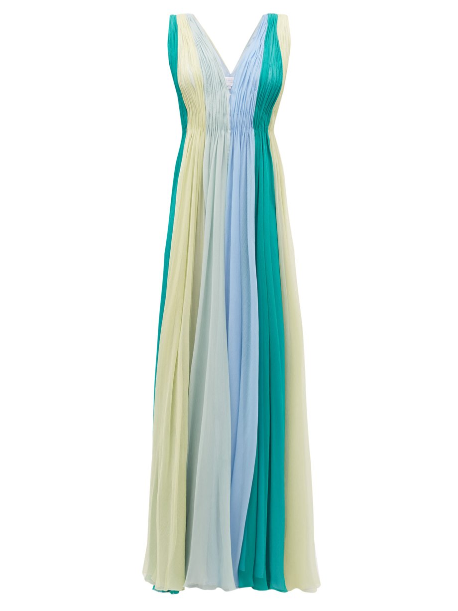 Print Panelled silk-chiffon maxi dress | Luisa Beccaria | MATCHESFASHION US