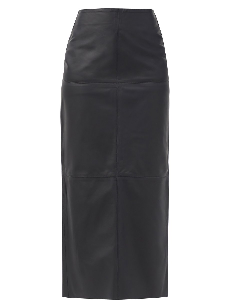 Navy High-rise leather maxi skirt | Raey | MATCHESFASHION UK