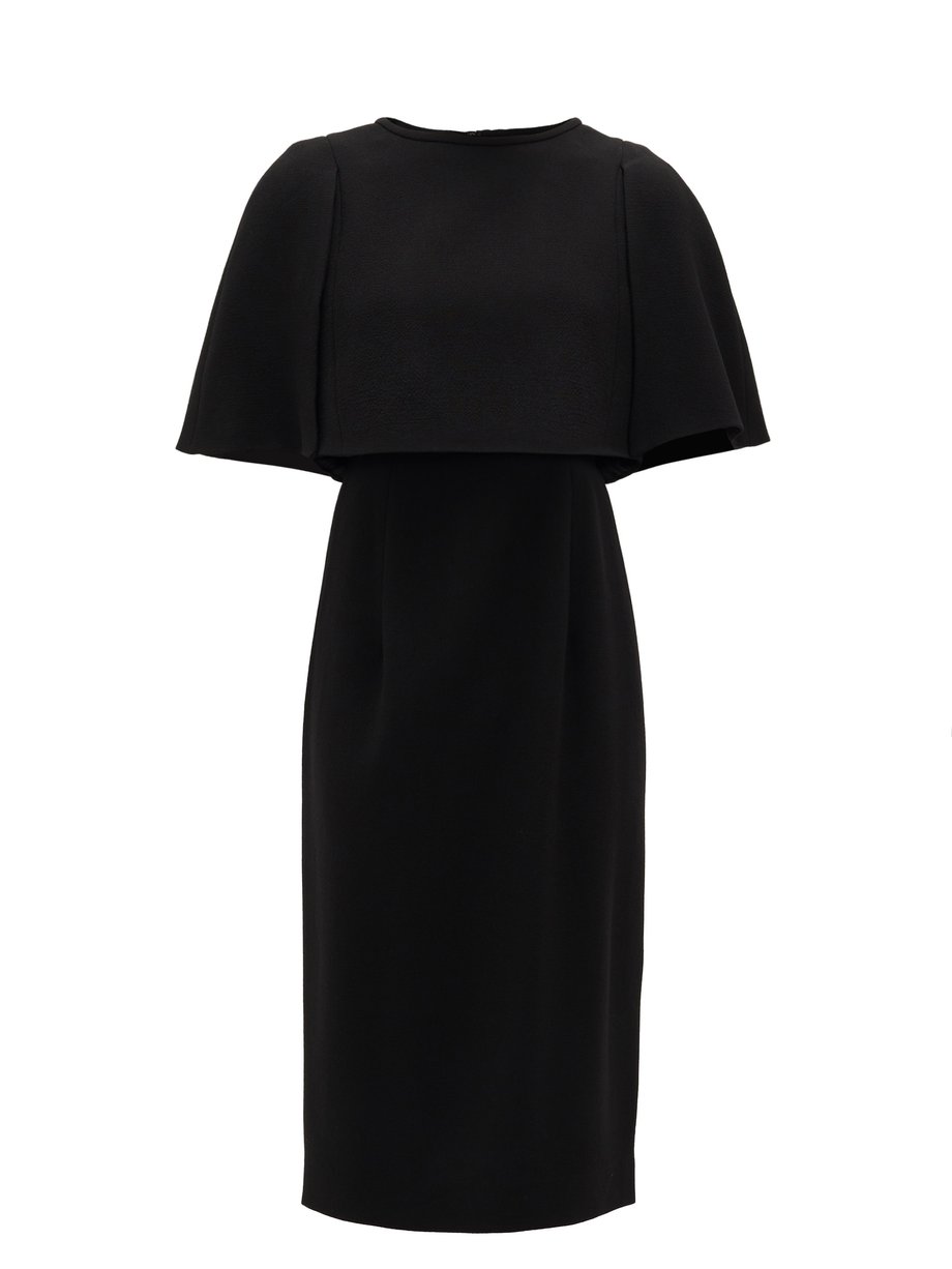 Black Cape-bodice wool-crepe dress | Goat | MATCHESFASHION AU