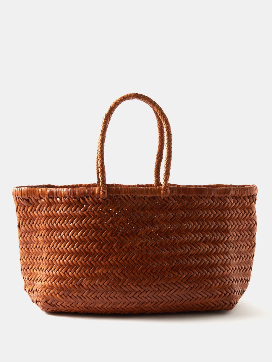 Tan Triple Jump large woven-leather basket bag | Dragon Diffusion 